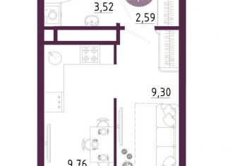 Квартира на продажу студия, 27.5 м2, Тула, улица Купцов Гречихиных, 6