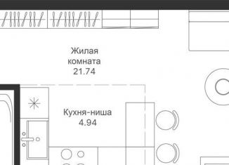 Продам квартиру студию, 32.2 м2, Татарстан