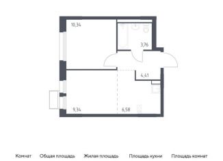 Продам однокомнатную квартиру, 34.4 м2, Московская область, жилой комплекс Квартал Ивакино, к3
