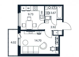 Продается 1-комнатная квартира, 33.2 м2, Мурино