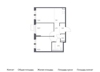 2-комнатная квартира на продажу, 52 м2, Московская область, квартал Ивакино, 2к1