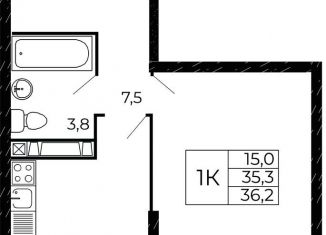 Продам однокомнатную квартиру, 36.2 м2, Ростов-на-Дону, проспект Маршала Жукова, 26к5