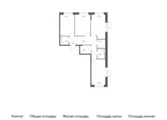 Трехкомнатная квартира на продажу, 78.5 м2, Московская область