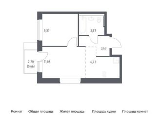 Однокомнатная квартира на продажу, 35.4 м2, Московская область, микрорайон Пригород Лесное, к14.2
