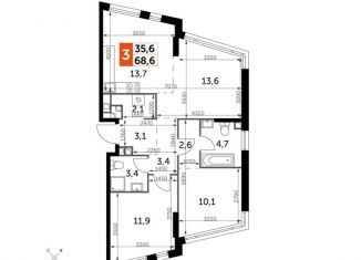 Продается 3-ком. квартира, 68.5 м2, Москва, район Нагатино-Садовники, Варшавское шоссе, 37Ак3