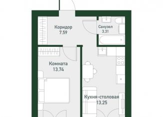 Продам 1-ком. квартиру, 38.4 м2, Екатеринбург