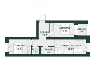Продаю двухкомнатную квартиру, 54.5 м2, Екатеринбург