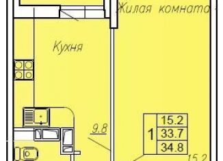Продам 1-комнатную квартиру, 34.8 м2, Ростов-на-Дону, улица Нансена, 83с3