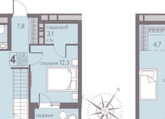 Продается 4-комнатная квартира, 110 м2, Пермь, Серебристая улица, 7, Мотовилихинский район