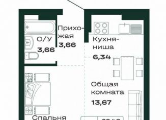 Продажа 2-комнатной квартиры, 42 м2, Барнаул, проспект Строителей, 18к1