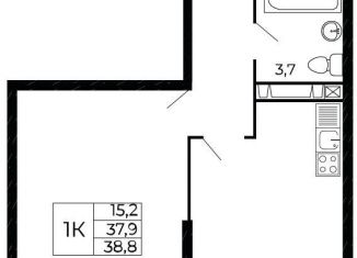 Продажа 1-комнатной квартиры, 38.8 м2, Ростовская область, проспект Маршала Жукова, 26к5