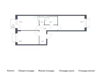 Продаю 2-комнатную квартиру, 59.8 м2, Московская область, жилой комплекс Томилино Парк, к6.1