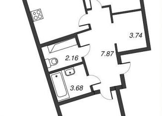 Продается двухкомнатная квартира, 62.4 м2, Мурино