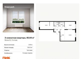 Продаю 3-комнатную квартиру, 85.8 м2, Москва, метро Ботанический сад, Берёзовая аллея, 17к2