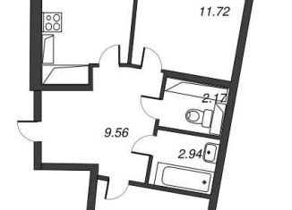 Продам двухкомнатную квартиру, 62.2 м2, Мурино