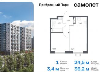 Продажа однокомнатной квартиры, 36.2 м2, село Ям, жилой комплекс Прибрежный Парк, 8.3