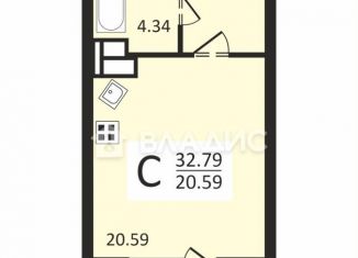 Продам квартиру студию, 33.5 м2, Владимир, улица Лакина, 2Б