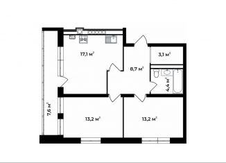 Продается 2-комнатная квартира, 64.7 м2, посёлок Доброград, Удачная улица, 7к1