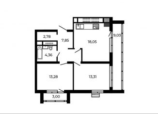 Продажа 2-ком. квартиры, 65.1 м2, посёлок Доброград, улица Благополучия, 2к1