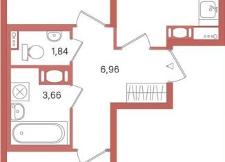 Продается двухкомнатная квартира, 52.3 м2, Ленинградская область