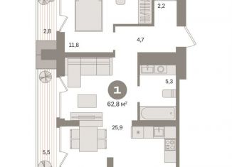 Продаю 1-комнатную квартиру, 63.1 м2, Москва, метро Стахановская