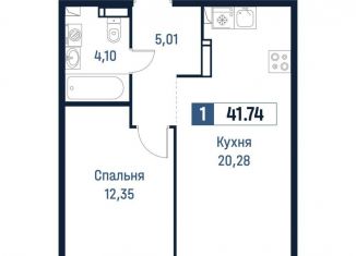 Продается однокомнатная квартира, 41.7 м2, Ленинградская область