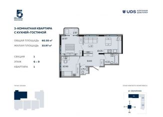 Продажа 3-комнатной квартиры, 60.3 м2, Удмуртия