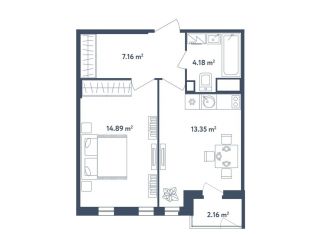 Продам 1-ком. квартиру, 40.7 м2, поселок Мещерино