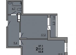 Продам 1-ком. квартиру, 51.2 м2, Ростовская область