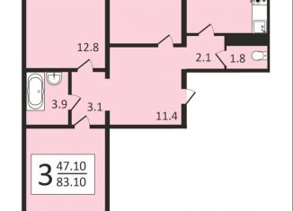 Продам 3-ком. квартиру, 83.1 м2, Воронеж, улица Загоровского, 9/2