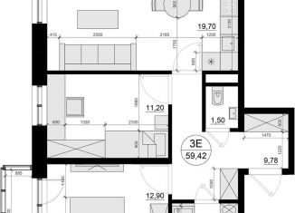 Продается 2-ком. квартира, 59.4 м2, дачный посёлок Лесной Городок