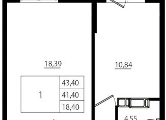 Продается однокомнатная квартира, 41.2 м2, Ленинградская область, улица Шоссе в Лаврики, 78к3