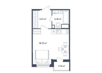 Продам квартиру студию, 29.3 м2, Московская область