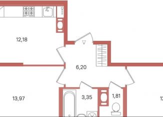 2-ком. квартира на продажу, 51.5 м2, Ленинградская область