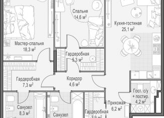 Продажа 2-комнатной квартиры, 105.3 м2, Москва