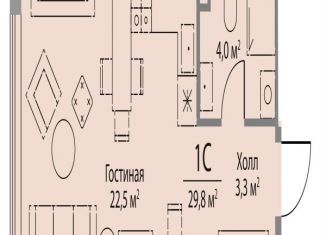 Продам квартиру студию, 29.8 м2, Москва, ЗАО, улица Лобачевского, 124к3А