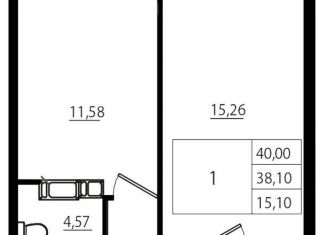 Продаю однокомнатную квартиру, 38.1 м2, Ленинградская область, улица Шоссе в Лаврики, 78к3