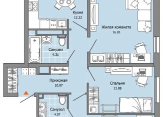 Продажа 3-ком. квартиры, 81 м2, Ульяновск, жилой комплекс Ультраград, 2, Засвияжский район