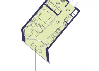 Продажа 1-ком. квартиры, 37.7 м2, посёлок городского типа Ливадия