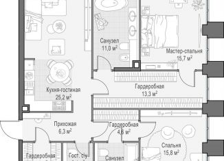 Продам двухкомнатную квартиру, 106.6 м2, Москва