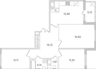 Продаю 3-ком. квартиру, 75.6 м2, городской посёлок Янино-1, ЖК Ясно-Янино