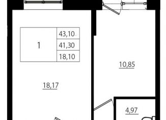 Продажа 1-ком. квартиры, 41.3 м2, Ленинградская область, улица Шоссе в Лаврики, 78к1