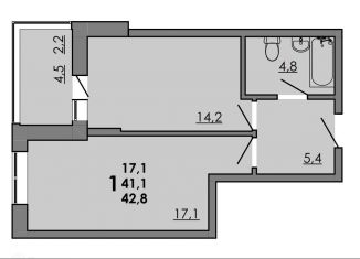 Продаю 1-ком. квартиру, 41.5 м2, Ростовская область