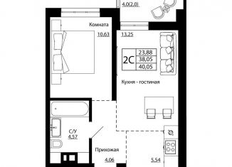 Продажа двухкомнатной квартиры, 39.5 м2, Ростов-на-Дону, улица Текучёва, 370/3