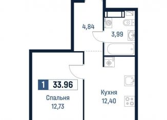 Однокомнатная квартира на продажу, 34 м2, Мурино