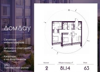 Продам двухкомнатную квартиру, 81.1 м2, Москва