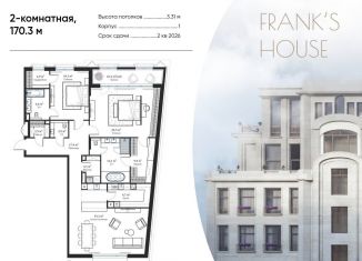 2-ком. квартира на продажу, 170.3 м2, Москва, Большой Кисельный переулок, 11