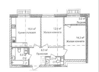 Продаю 2-ком. квартиру, 60.3 м2, Нижний Новгород, улица Сеченова