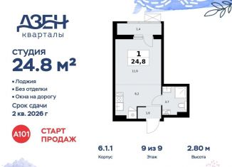 Квартира на продажу студия, 24.8 м2, Москва, ДСК Актер, 6с1