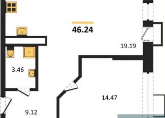 1-ком. квартира на продажу, 46.2 м2, Воронеж, набережная Чуева, 7, Железнодорожный район